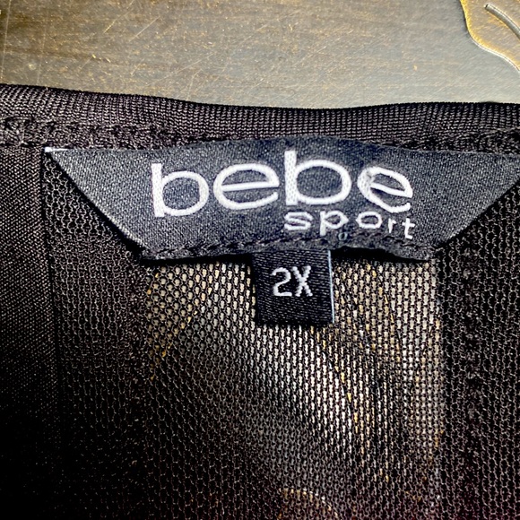 Bebe Sports Black Performance Logo Tank Top Plus Sizes - Picture 3 of 8